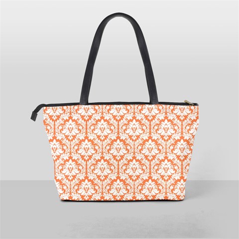 Nectarine Orange Damask Pattern Classic Shoulder Handbag from ArtsNow.com Back