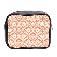 Nectarine Orange Damask Pattern Mini Toiletries Bag (Two Sides) from ArtsNow.com Back