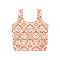 Nectarine Orange Damask Pattern Full Print Recycle Bag (S) from ArtsNow.com Front