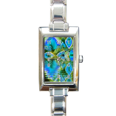 Mystical Spring, Abstract Crystal Renewal Rectangular Italian Charm Watch from ArtsNow.com Front