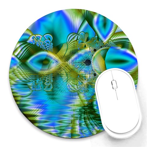 Mystical Spring, Abstract Crystal Renewal 8  Mouse Pad (Round) from ArtsNow.com Front