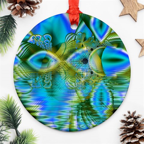 Mystical Spring, Abstract Crystal Renewal Round Ornament from ArtsNow.com Front