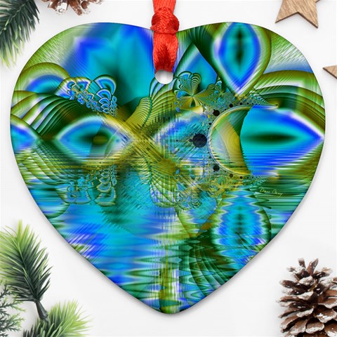 Mystical Spring, Abstract Crystal Renewal Heart Ornament from ArtsNow.com Front