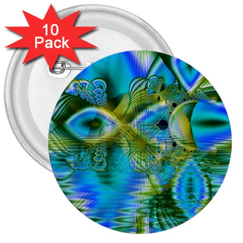 Mystical Spring, Abstract Crystal Renewal 3  Button (10 pack) from ArtsNow.com Front