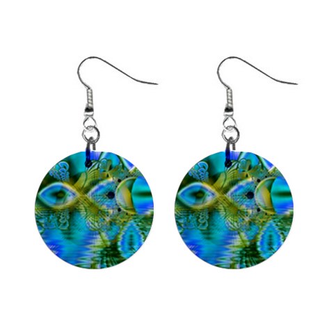 Mystical Spring, Abstract Crystal Renewal Mini Button Earrings from ArtsNow.com Front