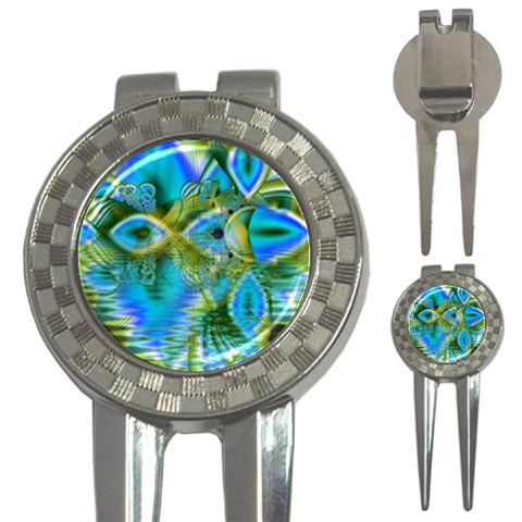 Mystical Spring, Abstract Crystal Renewal Golf Pitchfork & Ball Marker from ArtsNow.com Front