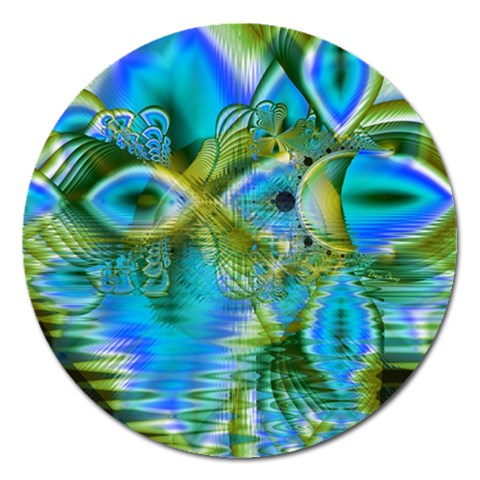 Mystical Spring, Abstract Crystal Renewal Magnet 5  (Round) from ArtsNow.com Front