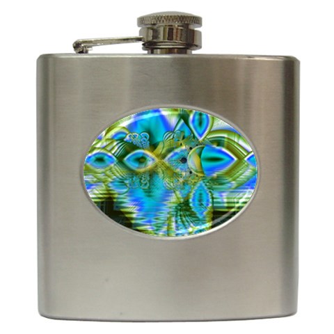 Mystical Spring, Abstract Crystal Renewal Hip Flask from ArtsNow.com Front