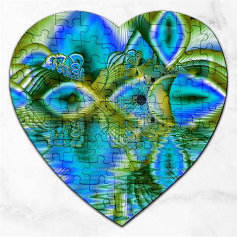 Mystical Spring, Abstract Crystal Renewal Jigsaw Puzzle (Heart) from ArtsNow.com Front