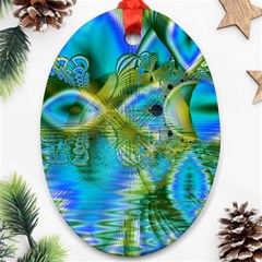 Mystical Spring, Abstract Crystal Renewal Oval Ornament (Two Sides) from ArtsNow.com Front