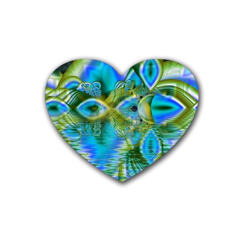 Mystical Spring, Abstract Crystal Renewal Drink Coasters (Heart) from ArtsNow.com Front