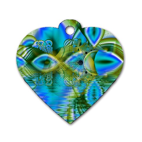 Mystical Spring, Abstract Crystal Renewal Dog Tag Heart (One Sided)  from ArtsNow.com Front