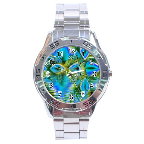 Mystical Spring, Abstract Crystal Renewal Stainless Steel Watch from ArtsNow.com Front