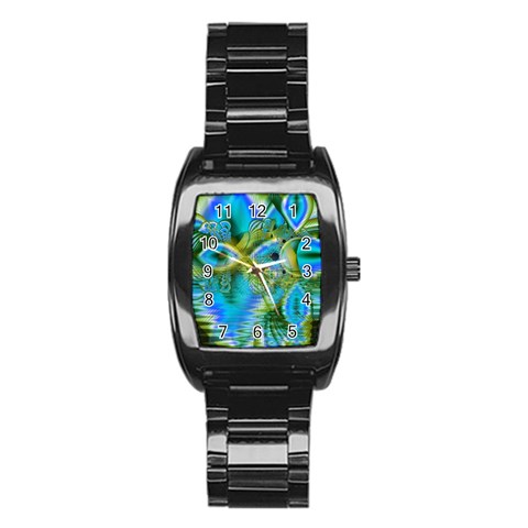 Mystical Spring, Abstract Crystal Renewal Stainless Steel Barrel Watch from ArtsNow.com Front