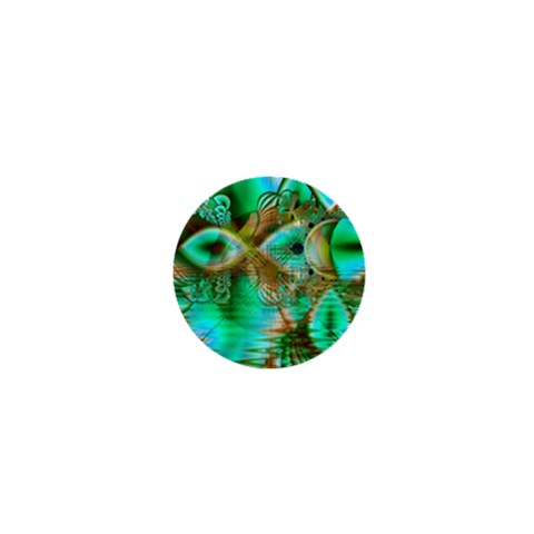 Spring Leaves, Abstract Crystal Flower Garden 1  Mini Button Magnet from ArtsNow.com Front