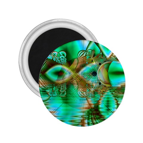 Spring Leaves, Abstract Crystal Flower Garden 2.25  Button Magnet from ArtsNow.com Front