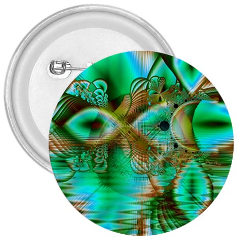 Spring Leaves, Abstract Crystal Flower Garden 3  Button from ArtsNow.com Front