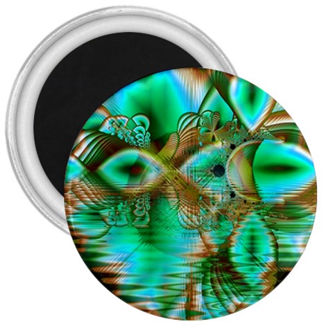 Spring Leaves, Abstract Crystal Flower Garden 3  Button Magnet from ArtsNow.com Front