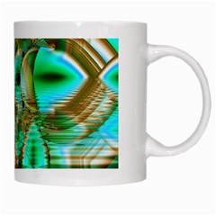 Spring Leaves, Abstract Crystal Flower Garden White Coffee Mug from ArtsNow.com Right