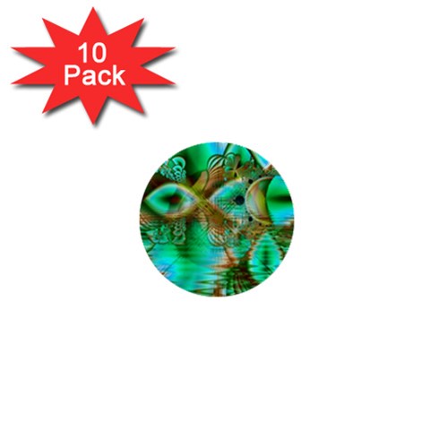 Spring Leaves, Abstract Crystal Flower Garden 1  Mini Button (10 pack) from ArtsNow.com Front