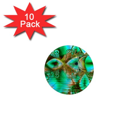 Spring Leaves, Abstract Crystal Flower Garden 1  Mini Button Magnet (10 pack) from ArtsNow.com Front