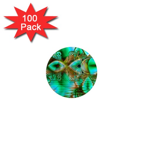 Spring Leaves, Abstract Crystal Flower Garden 1  Mini Button Magnet (100 pack) from ArtsNow.com Front