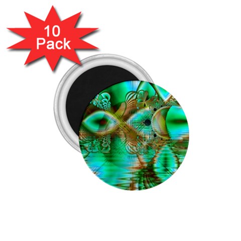 Spring Leaves, Abstract Crystal Flower Garden 1.75  Button Magnet (10 pack) from ArtsNow.com Front