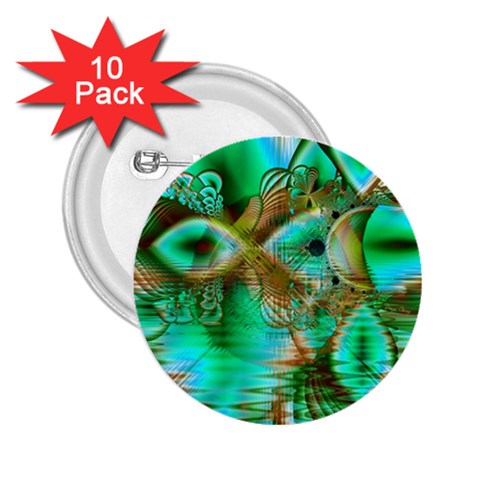 Spring Leaves, Abstract Crystal Flower Garden 2.25  Button (10 pack) from ArtsNow.com Front