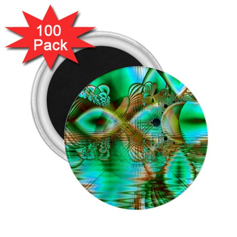 Spring Leaves, Abstract Crystal Flower Garden 2.25  Button Magnet (100 pack) from ArtsNow.com Front