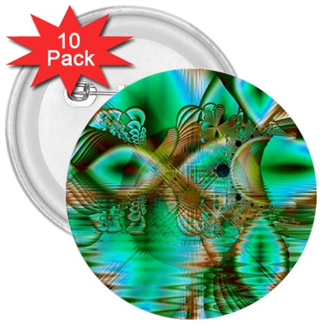 Spring Leaves, Abstract Crystal Flower Garden 3  Button (10 pack) from ArtsNow.com Front