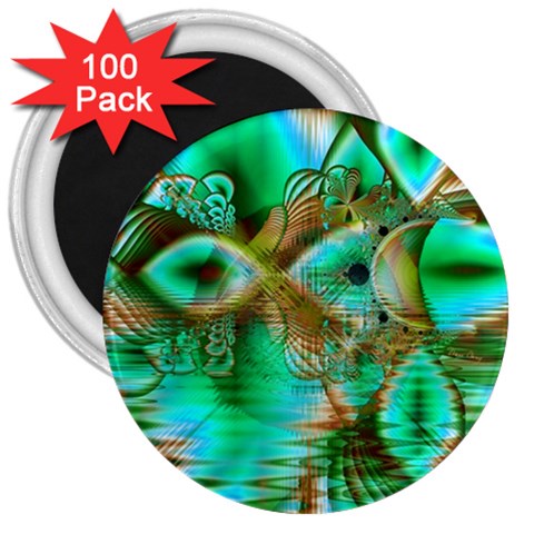 Spring Leaves, Abstract Crystal Flower Garden 3  Button Magnet (100 pack) from ArtsNow.com Front