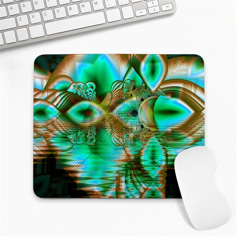 Spring Leaves, Abstract Crystal Flower Garden Large Mouse Pad (Rectangle) from ArtsNow.com Front