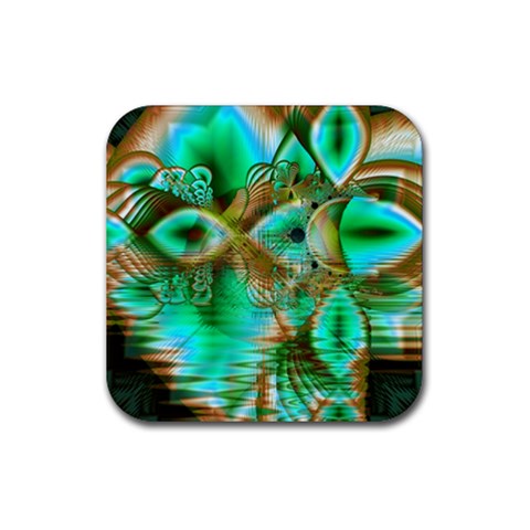 Spring Leaves, Abstract Crystal Flower Garden Drink Coaster (Square) from ArtsNow.com Front