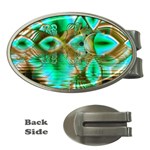 Spring Leaves, Abstract Crystal Flower Garden Money Clip (Oval)