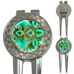 Spring Leaves, Abstract Crystal Flower Garden Golf Pitchfork & Ball Marker