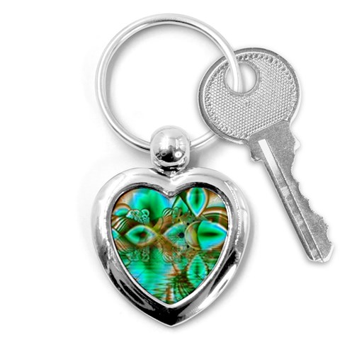 Spring Leaves, Abstract Crystal Flower Garden Key Chain (Heart) from ArtsNow.com Front