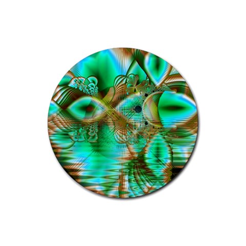 Spring Leaves, Abstract Crystal Flower Garden Drink Coaster (Round) from ArtsNow.com Front