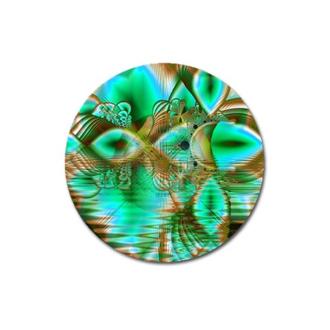 Spring Leaves, Abstract Crystal Flower Garden Magnet 3  (Round) from ArtsNow.com Front