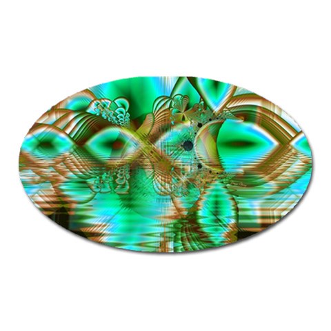 Spring Leaves, Abstract Crystal Flower Garden Magnet (Oval) from ArtsNow.com Front