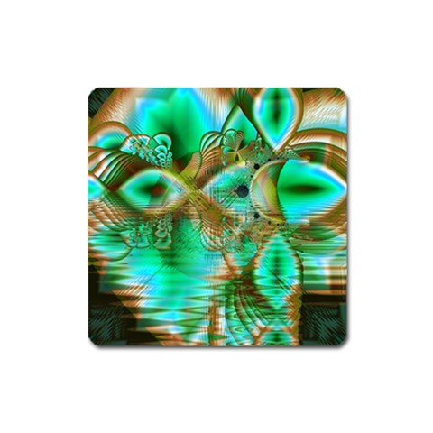 Spring Leaves, Abstract Crystal Flower Garden Magnet (Square) from ArtsNow.com Front