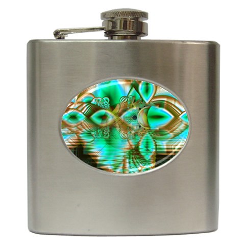 Spring Leaves, Abstract Crystal Flower Garden Hip Flask from ArtsNow.com Front