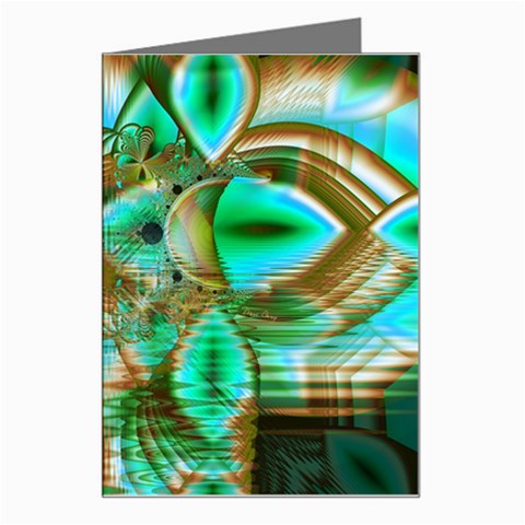 Spring Leaves, Abstract Crystal Flower Garden Greeting Card from ArtsNow.com Left