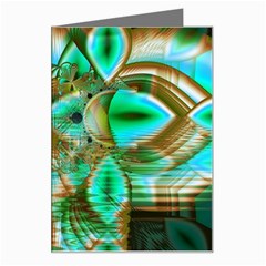 Spring Leaves, Abstract Crystal Flower Garden Greeting Card from ArtsNow.com Left