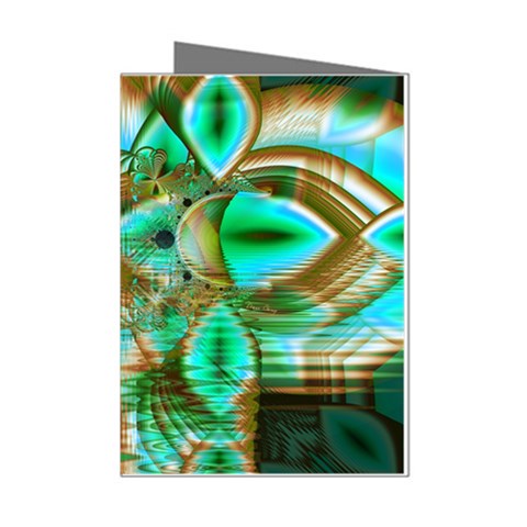 Spring Leaves, Abstract Crystal Flower Garden Mini Greeting Card (8 Pack) from ArtsNow.com Left