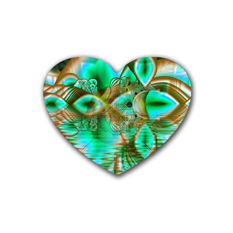 Spring Leaves, Abstract Crystal Flower Garden Drink Coasters 4 Pack (Heart)  from ArtsNow.com Front