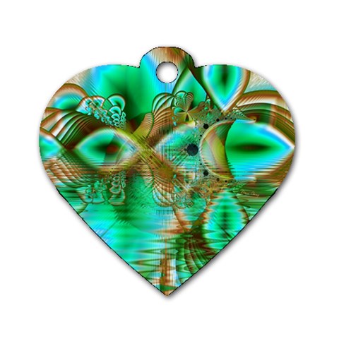 Spring Leaves, Abstract Crystal Flower Garden Dog Tag Heart (One Sided)  from ArtsNow.com Front