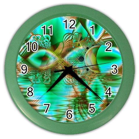 Spring Leaves, Abstract Crystal Flower Garden Wall Clock (Color) from ArtsNow.com Front