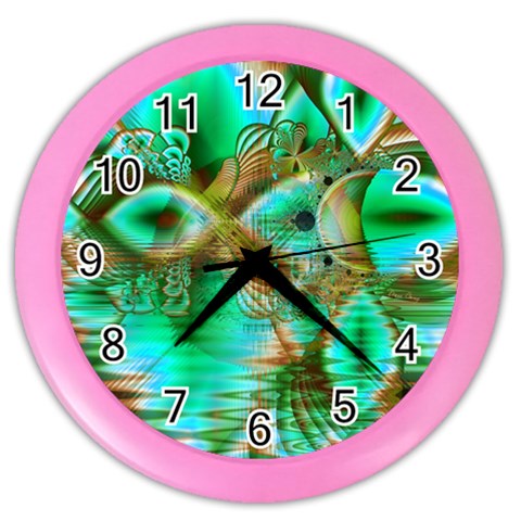 Spring Leaves, Abstract Crystal Flower Garden Wall Clock (Color) from ArtsNow.com Front