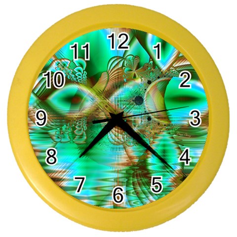 Spring Leaves, Abstract Crystal Flower Garden Wall Clock (Color) from ArtsNow.com Front