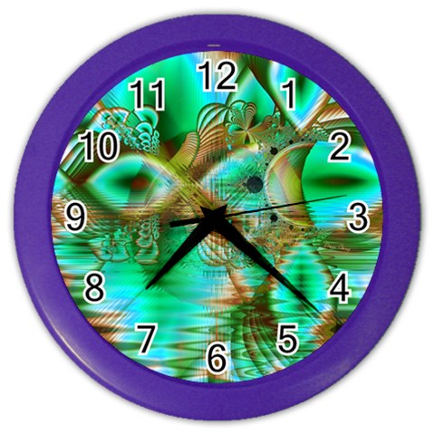 Spring Leaves, Abstract Crystal Flower Garden Wall Clock (Color) from ArtsNow.com Front